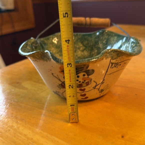 “Let it Snow” Snowman Bowl with Handle. New with tag - Picture 8 of 13